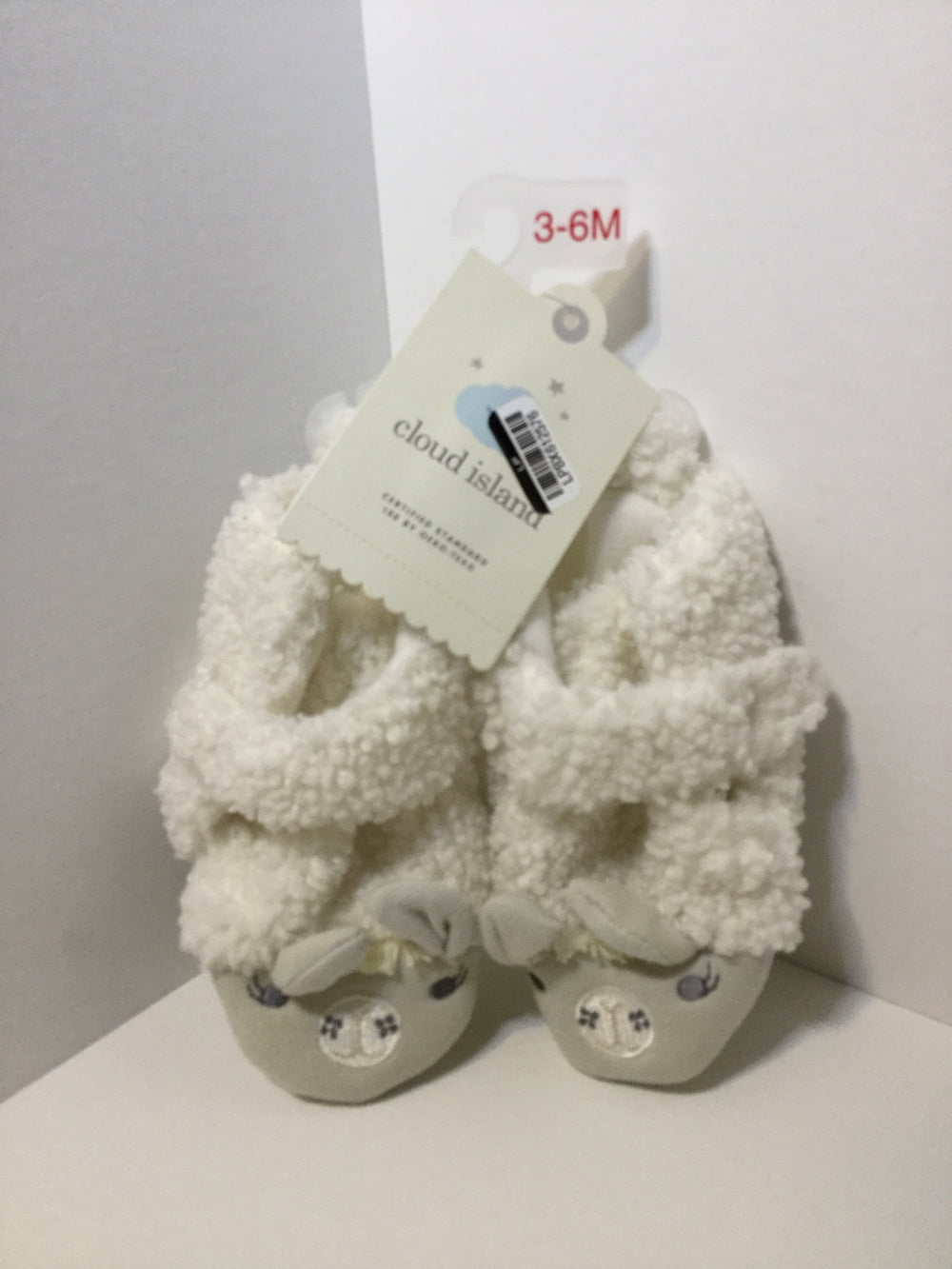 Baby White Lamb Cozy Warm Slippers Boys Girls Infants Size 3-6M Kids Animal