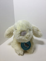 Bunny Rabbit Plush Stuffed Animal Soft Luxe White Fluffy White Tail Crouching
