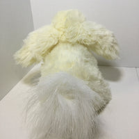 Bunny Rabbit Plush Stuffed Animal Soft Luxe White Fluffy White Tail Crouching