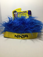 Ninja Gamer Headwear Blue Hair Wig Hat with Yellow Ninja Headband
