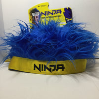 Ninja Gamer Headwear Blue Hair Wig Hat with Yellow Ninja Headband