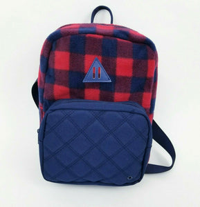 Cat & Jack Boys Red Blue Plaid Flannel Mini Backpack