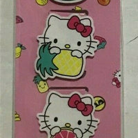 Hello Kitty Fruit Page Clips (Watermelon, Pineapple, Grapefruit, Pear) - NEW
