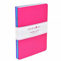 Mara Mi 3pk Lined Jelly Cover Journals 8" x 6" Pink Teal Purple 40 Sheets NEW