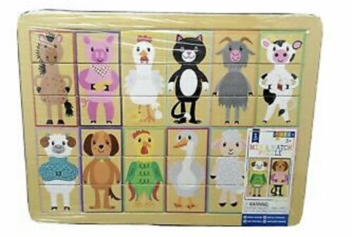 Mix & Match Wooden Animal Puzzle NEW 3+