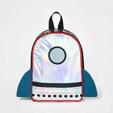 Toddler Boys' Rocket Backpack - Cat & Jack™ Silver Holographic