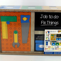 Role Play Storage Scene Wooden Storage Box Tool Box, No Accessories, NEW