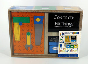 Role Play Storage Scene Wooden Storage Box Tool Box, No Accessories, NEW
