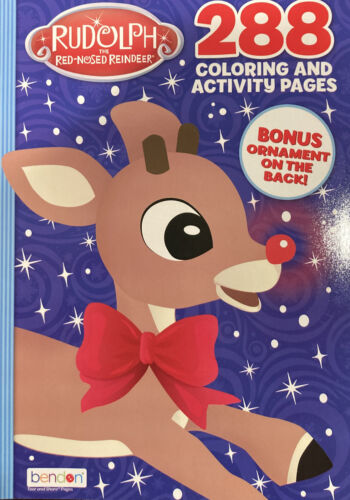 Rudolph Coloring Book- 288 Coloring and Activity Pages- Bonus Cut Out Ornament